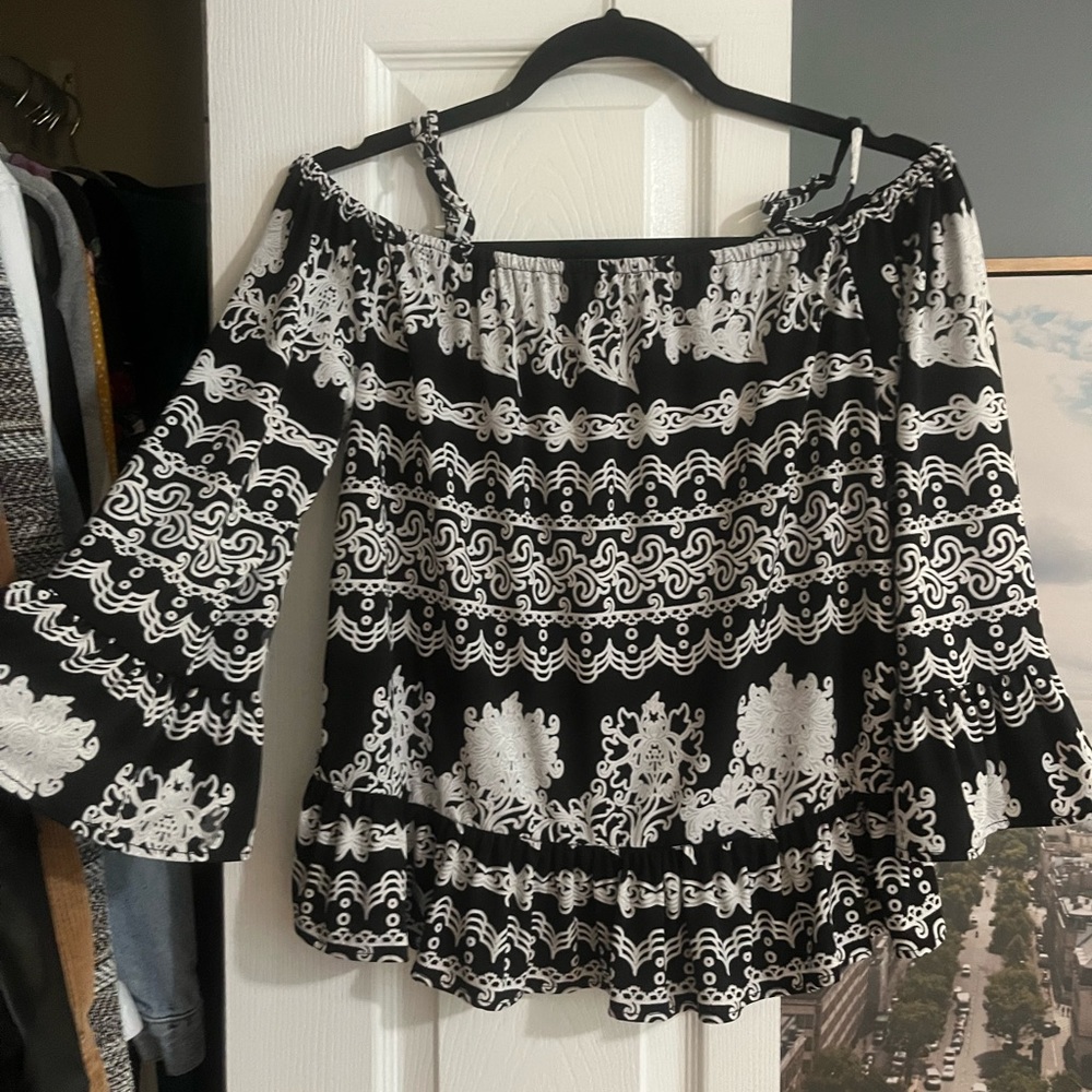 Off the shoulder ruffle blouse